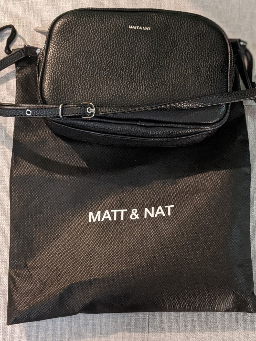 Matt & Nat Black Pebbled Mini Crossbody Bag Non-smoking and pet-free house